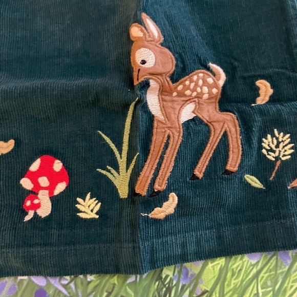 Beebay Green Woodland Creatures Corduroy A-Line Dress - Girls, Size 7Y, NWOT - Picture 10 of 12